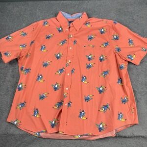 Crown & Ivy Mens Shirt 2XL XXL Orange plaid button down classic casual